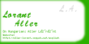 lorant aller business card